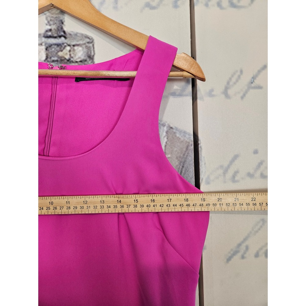 Lauren Ralph Lauren Fit and Flare Dress 14 Pink Sleeveless Scoop Neck Magenta - Picture 5 of 7